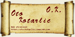 Oto Kotarlić vizit kartica